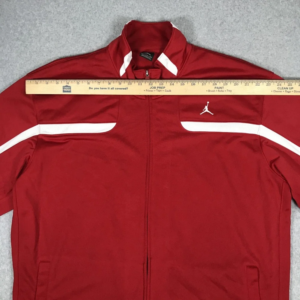 Jordan Jacket Mens XXL Red White Full Zip Jumpman Track Mock Neck